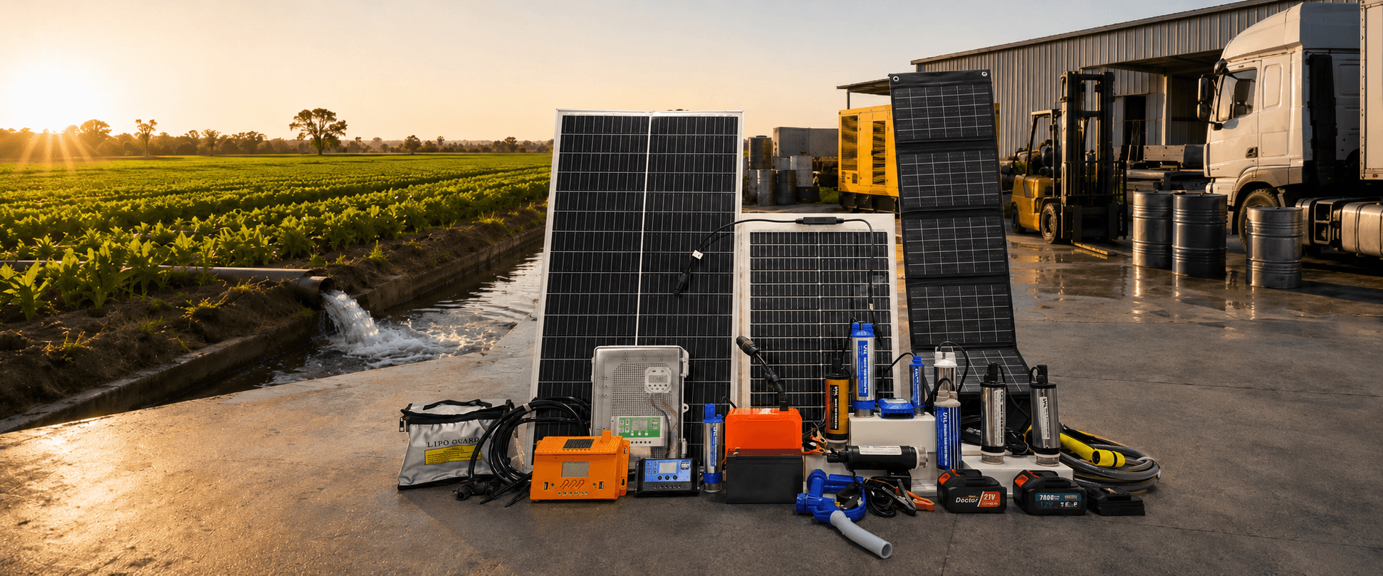 UVAL low-voltage transfer pump range with irrigation, drainage and fuel-transfer applications