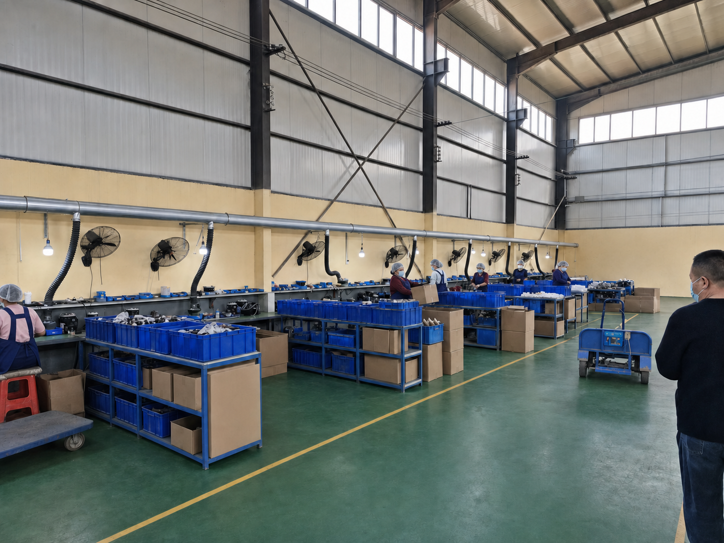 Assembly workshop at a cooperating pump factory