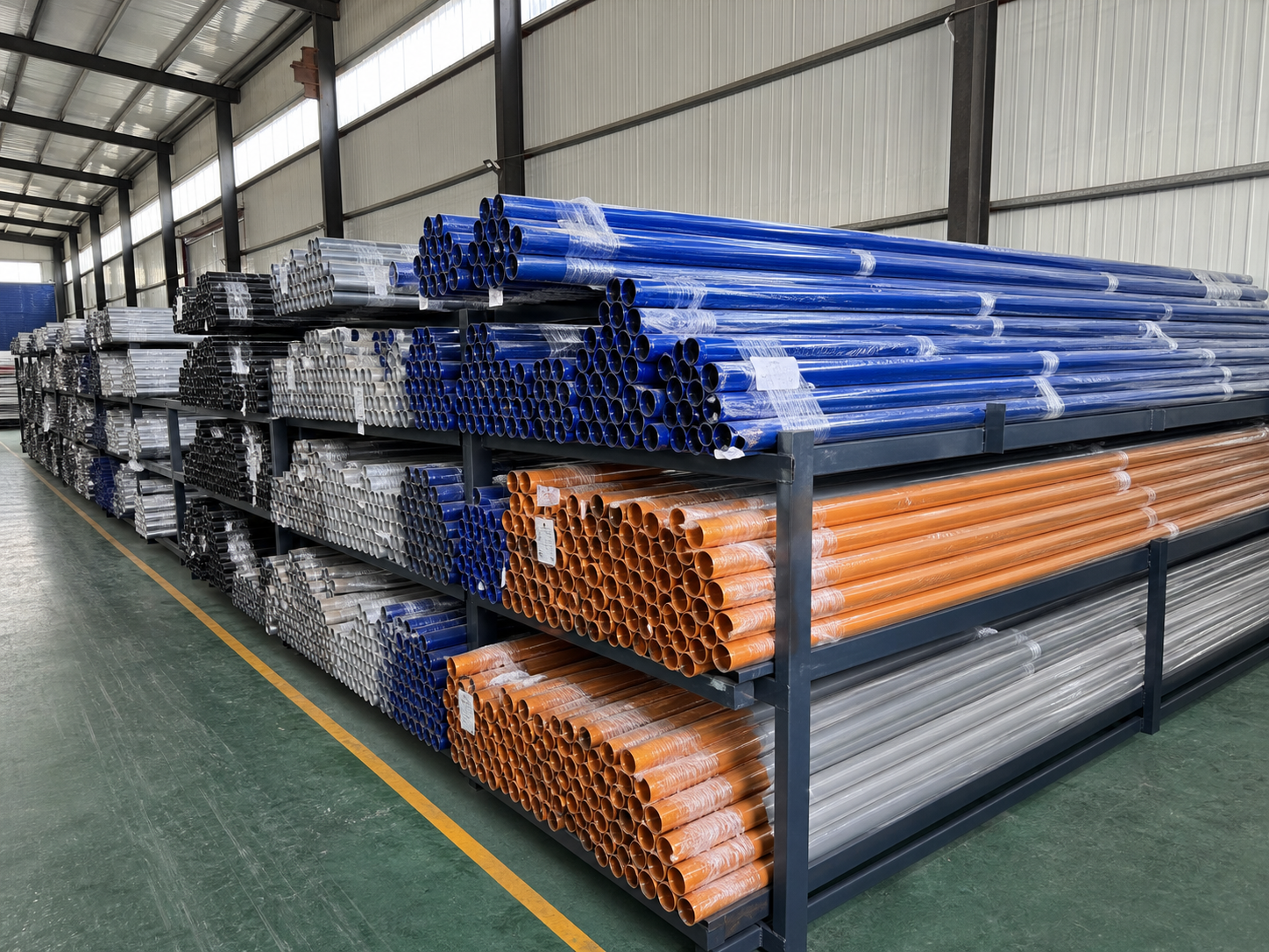 Material and component storage at a cooperating pump factory