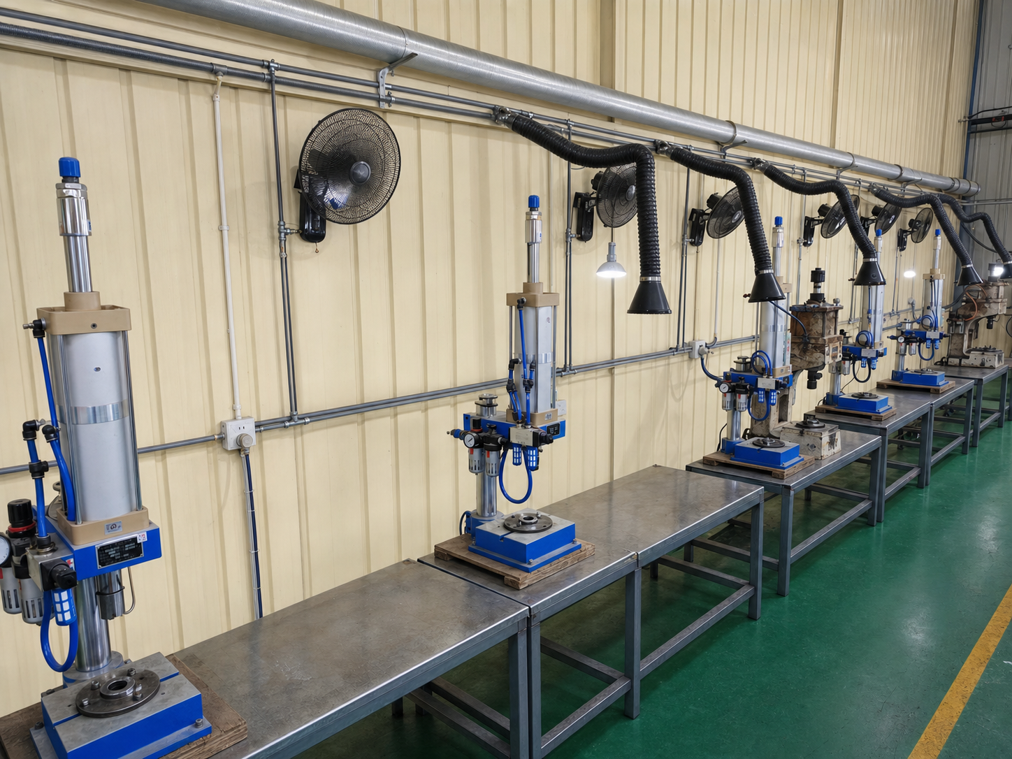 Production equipment at a cooperating pump factory