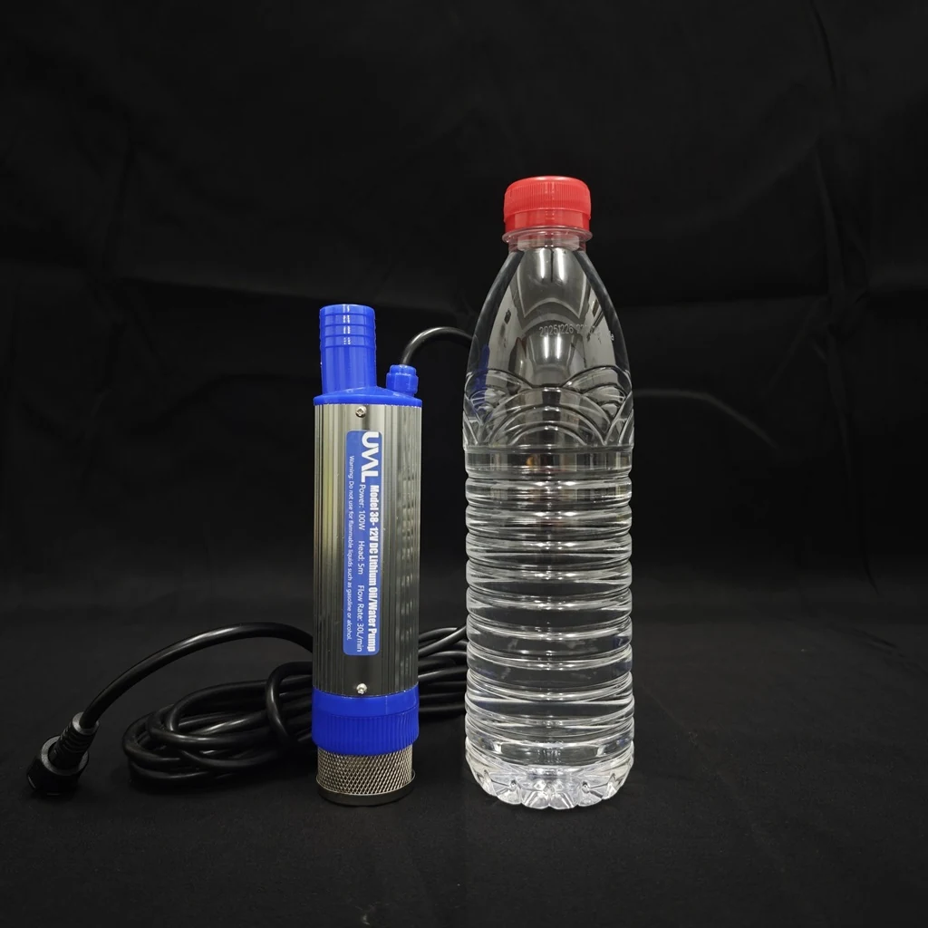 Model 38 shown beside a 550 ml bottle for scale