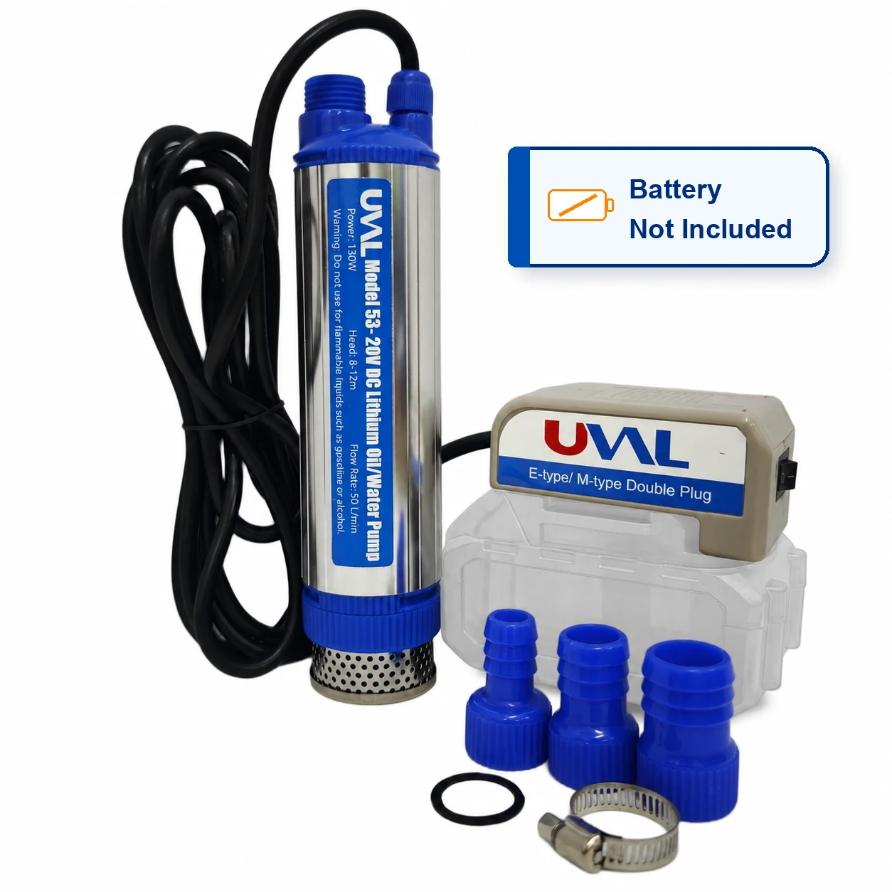 UVAL Model 53 cordless high-flow DC oil and water transfer pump